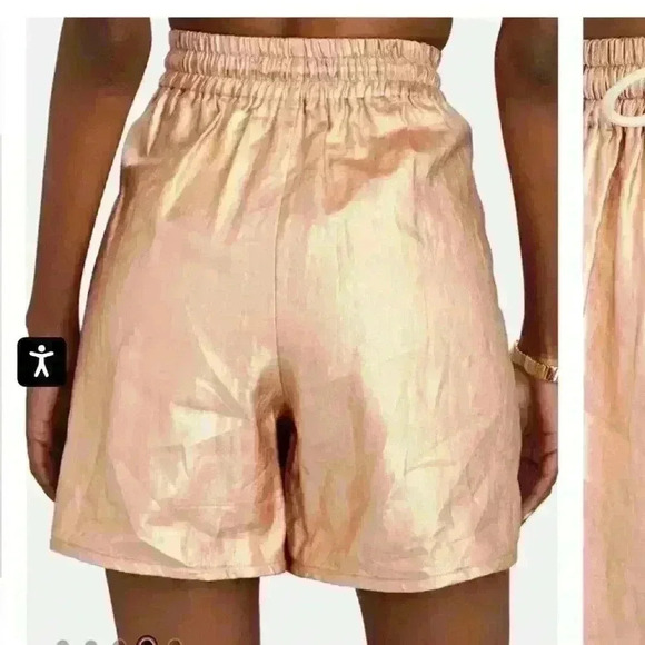 A.L.C. New shiny Metallic Shorts Ryder linen Xsmall party summer beach - Picture 2 of 3